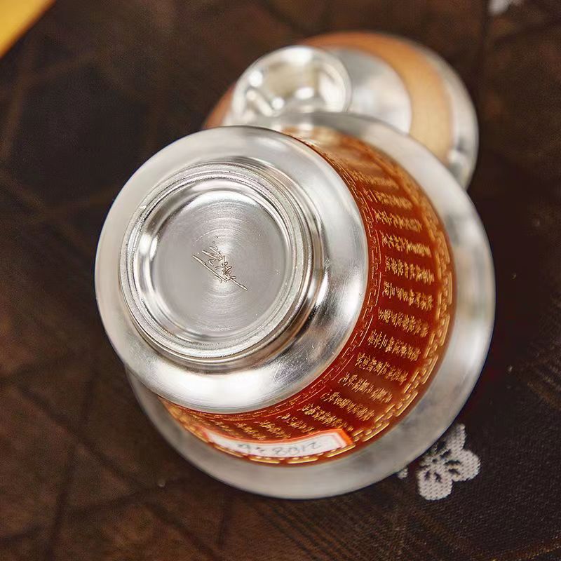 【汀和大福】大師作銅包鎏銀蓋碗