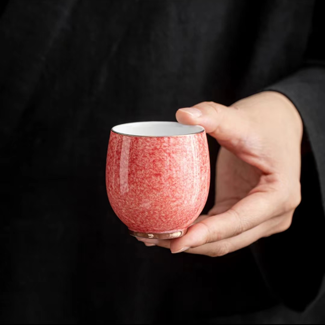 【汀和大福】灑紅釉女士主人杯陶瓷精緻單杯品茗杯 【汀和大福】灑紅釉女士主人杯陶瓷精緻單杯品茗杯